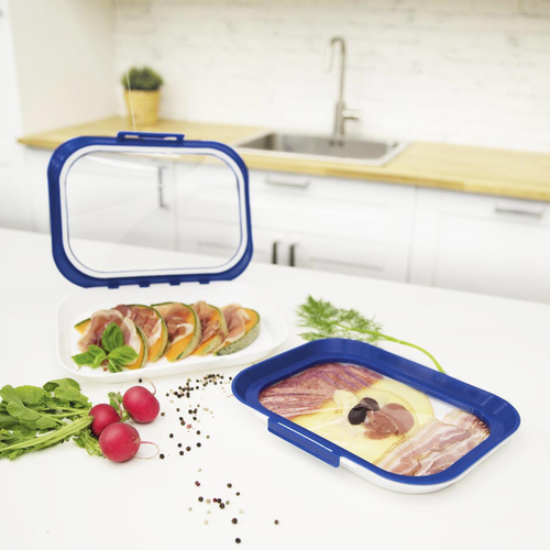 Tác na potraviny s elastickým víkem Livington Flex & Fresh, 2 ks