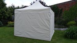 Zahradní párty stan DELUXE nůžkový + boční stěny - 3 x 3 m smetanová