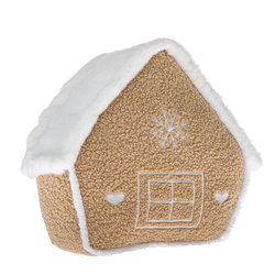 Vánoční dekorace Textilní chaloupka béžová, 26 x 30 x 10 cm