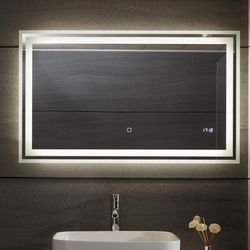 Aquamarin Koupelnové zrcadlo s LED osvětlením, 100 x 60 cm