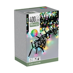 Venkovní světelný řetěz Macaron, 8 m, 400 LED, barvy (zelená, oranžová, modrá, růžová)