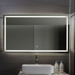 Aquamarin Koupelnové zrcadlo s LED osvětlením, 120 x 70 cm