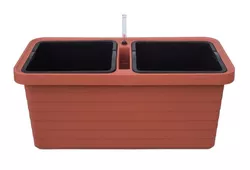 Samozavlažovací truhlík Berberis DUO, terakota, Plastia