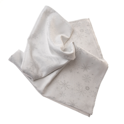 Vánoční Ubrus voděodolný Vločky stříbrná, 140 x 140 cm