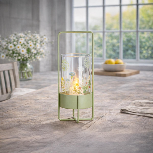 Skleněný svícen Divoké květy