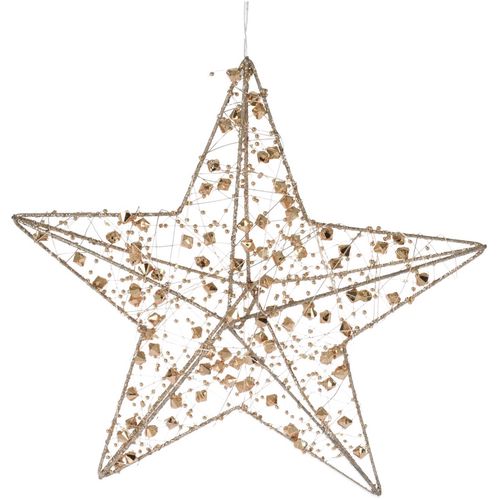 Svítící vánoční hvězda Gold Diamond, 30 cm,  20 LED, teplá bílá, časovač