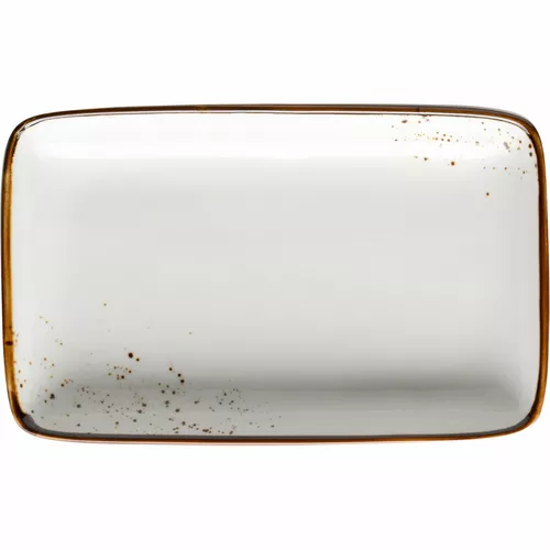Mäser Obdélníkový tác Pintar White hnědé tečky 21 x 13 x 3 cm