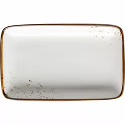 Mäser Obdélníkový tác Pintar White hnědé tečky 21 x 13 x 3 cm