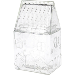 Skleněná vánoční dóza Domeček 13 × 10 × 22 cm