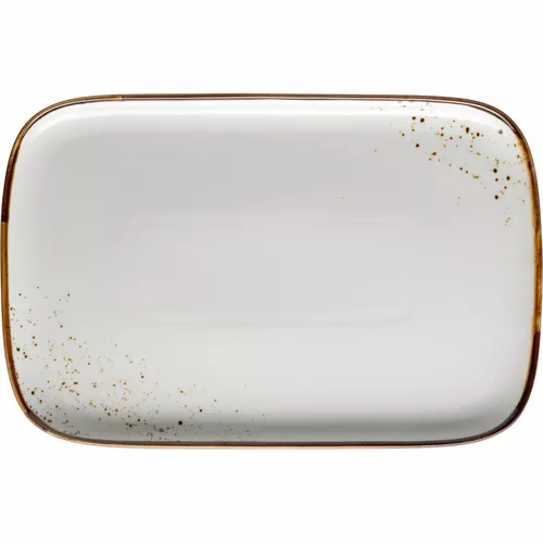 Mäser Obdélníkový tác Pintar White hnědé tečky 30 x 20 x 2 cm, L