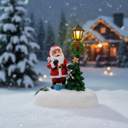 LED Vánoční figurka Santa, stromek