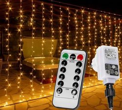 VOLTRONIC® 59572 Vánoční osvětlení - světelný závěs - 3x6 m teple bílá 600 LED